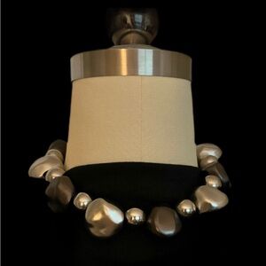 Kenneth J. Lane Metal "Stone look" Bead Necklace